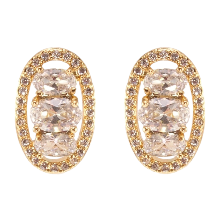 Серьги Xuping Позолота 18K пусеты Инкрустация цирконием фото №21