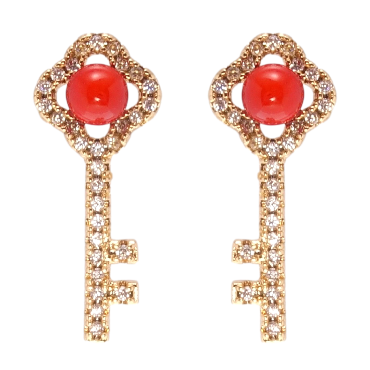 Серьги Xuping Позолота 18K пусеты Ключики фото №18