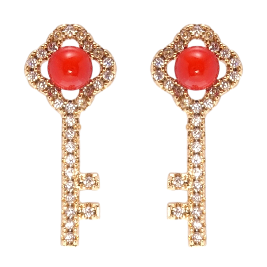 Серьги Xuping Позолота 18K пусеты Ключики фото №1 Серьги Xuping Позолота 18K пусеты Ключики фото №1