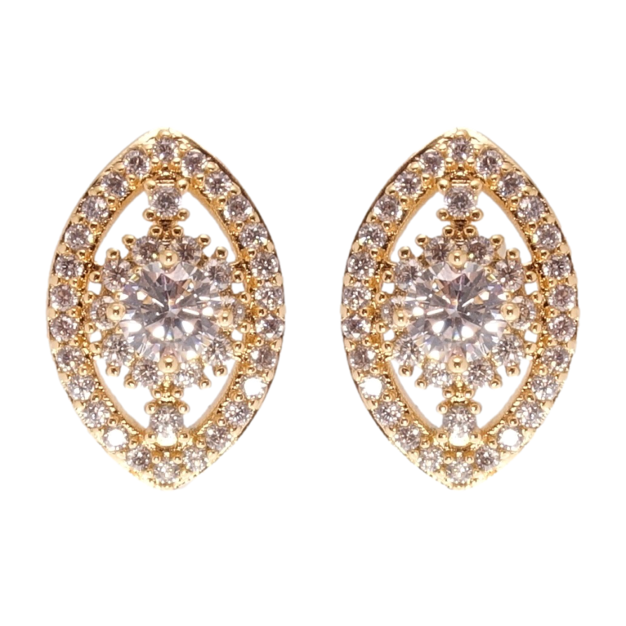 Сережки Xuping Позолота 18K пусети Інкрустація цирконієм фото №1 Сережки Xuping Позолота 18K пусети Інкрустація цирконієм фото №1