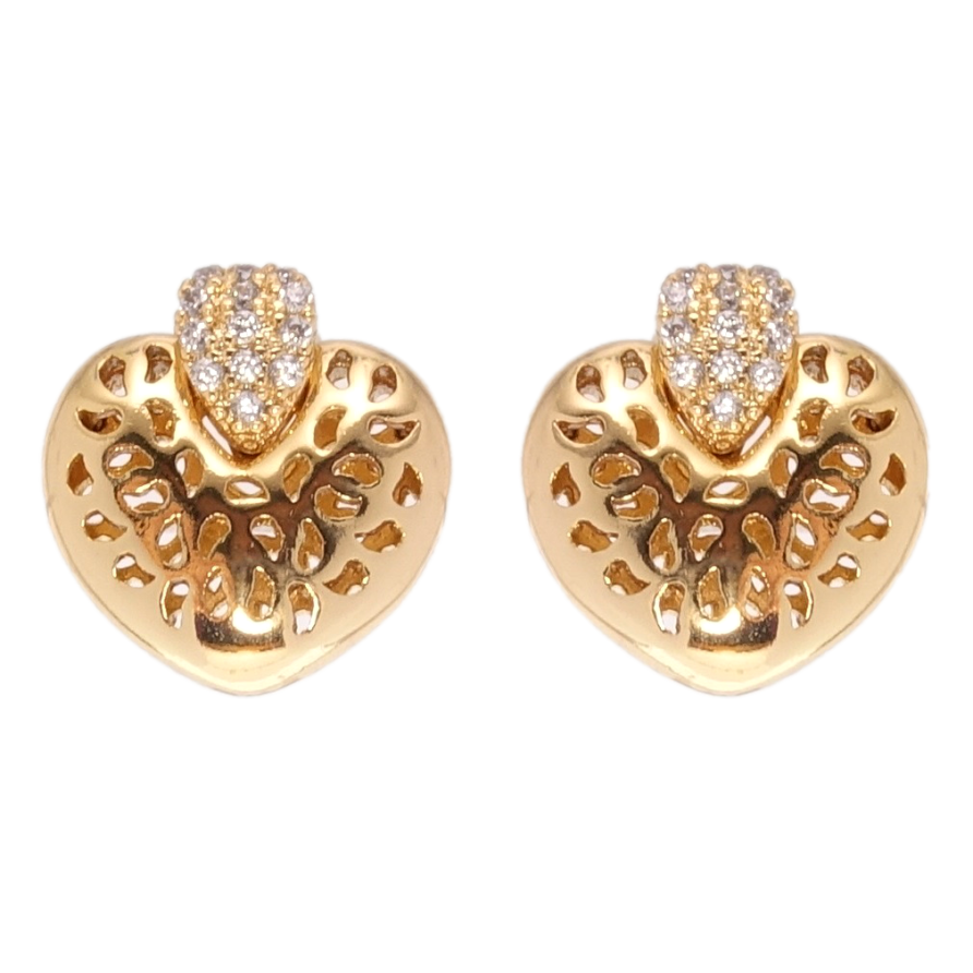 Серьги Xuping Позолота 18K пусеты Резные сердечки фото №1 Серьги Xuping Позолота 18K пусеты Резные сердечки фото №1