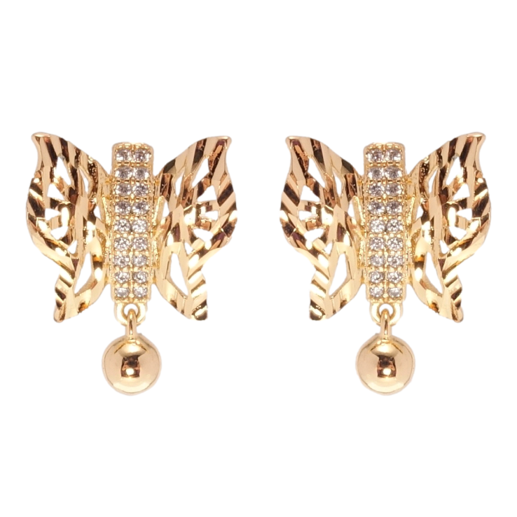 Серьги Xuping Позолота 18K пусеты Бабочки фото №15