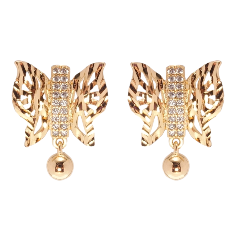 Серьги Xuping Позолота 18K пусеты Бабочки фото №3 Серьги Xuping Позолота 18K пусеты Бабочки фото №3