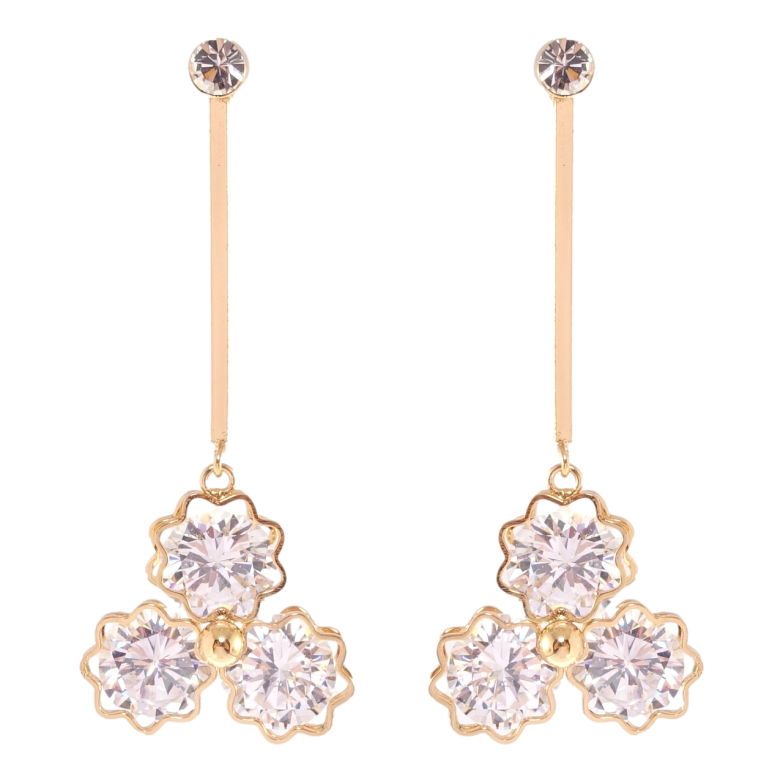 Сережки Xuping Позолота 18K пусети Квіточки з фіанітами фото №7 Сережки Xuping Позолота 18K пусети Квіточки з фіанітами фото №7