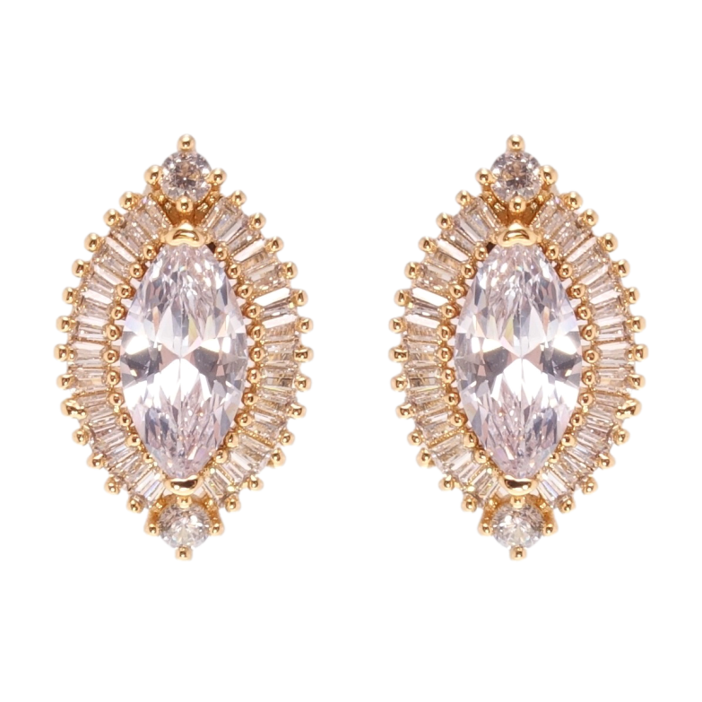 Сережки Xuping Позолота 18K пусети Фіаніти в обрамленні цирконію фото №7