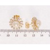Серьги Xuping Позолота 18K пусеты Цветочки с цирконием и жемчугом фото №2