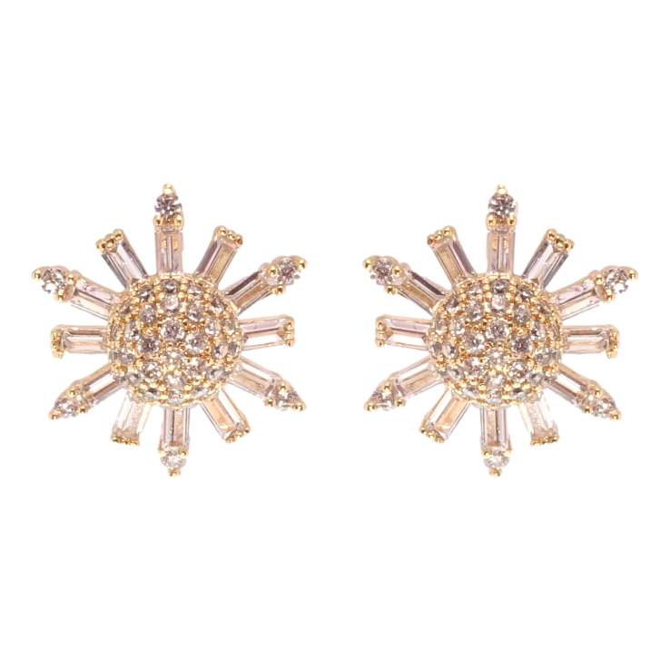 Серьги Xuping Позолота 18K пусеты Кристальные звезды фото №7