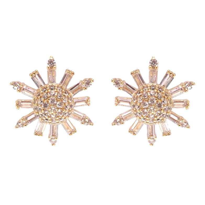 Серьги Xuping Позолота 18K пусеты Кристальные звезды фото №1