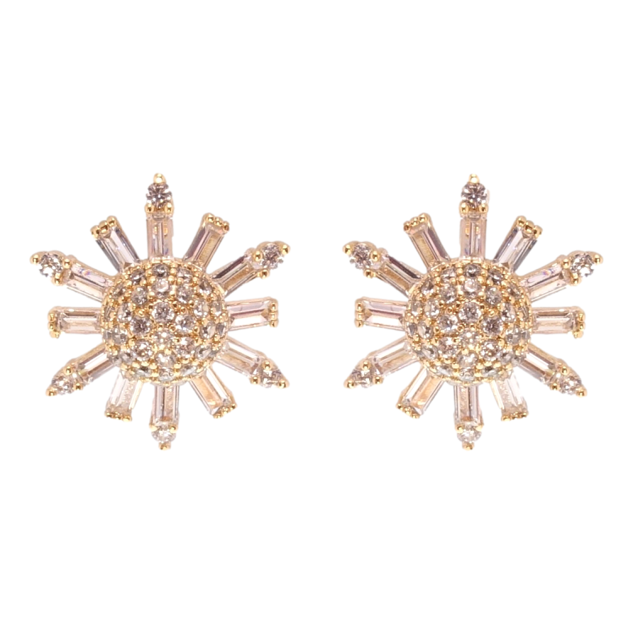 Серьги Xuping Позолота 18K пусеты Кристальные звезды фото №1