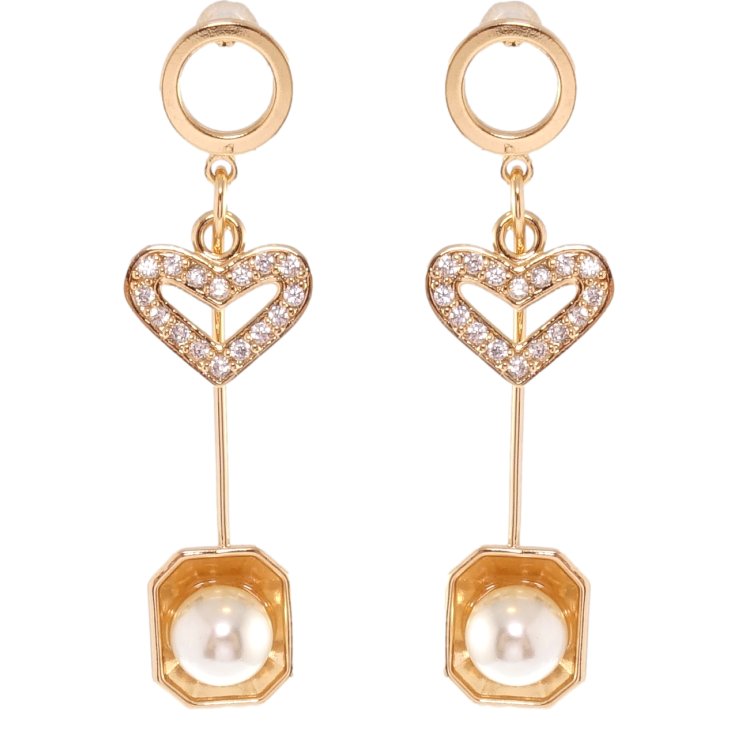 Серьги Xuping Позолота 18K пусеты Подвески с сердечками и жемчугом фото №20 Серьги Xuping Позолота 18K пусеты Подвески с сердечками и жемчугом фото №20