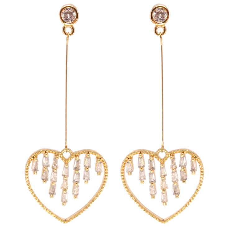 Серьги Xuping Позолота 18K пусеты Подвески сердечки с фианитами фото №18 Серьги Xuping Позолота 18K пусеты Подвески сердечки с фианитами фото №18