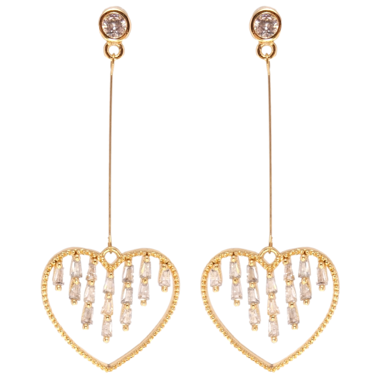 Серьги Xuping Позолота 18K пусеты Подвески сердечки с фианитами фото №7 Серьги Xuping Позолота 18K пусеты Подвески сердечки с фианитами фото №7