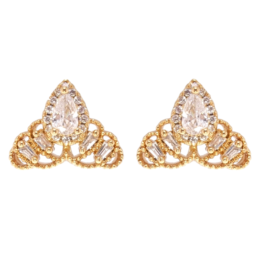 Сережки Xuping Позолота 18K пусети Інкрустація цирконієм фото №1 Сережки Xuping Позолота 18K пусети Інкрустація цирконієм фото №1
