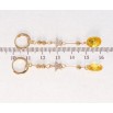 Серьги Xuping Позолота 18K подвески на колечках Кристальные звезды с желтыми фианитами фото №2