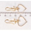 Серьги Xuping Позолота 18K подвески французский замок Цветочки с сердечками фото №2