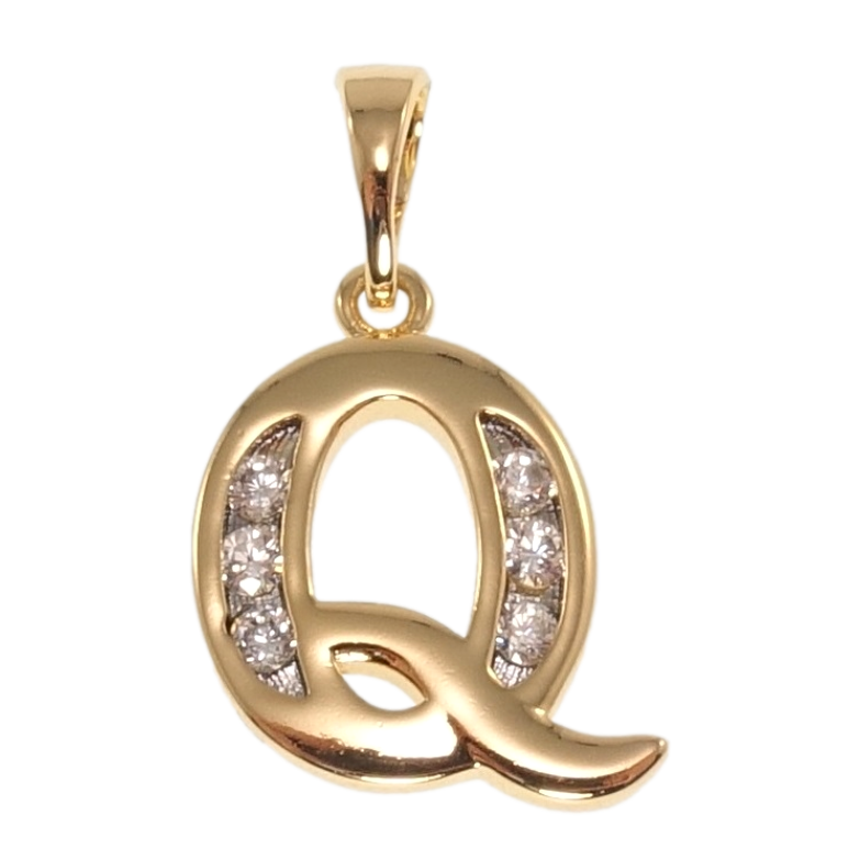 Кулон Xuping Позолота 18K + Родій Літера Q для ланцюжка до 5мм фото №21 Кулон Xuping Позолота 18K + Родій Літера Q для ланцюжка до 5мм фото №21