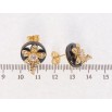 Серьги Xuping Позолота 18K пусеты Цветочки на черной керамике фото №2 Серьги Xuping Позолота 18K пусеты Цветочки на черной керамике фото №2