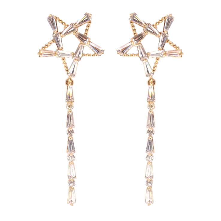 Серьги Xuping Позолота 18K пусеты Звезды фото №4
