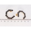 Серьги Xuping Позолота 18K пусеты Сердечки черные фианиты фото №2