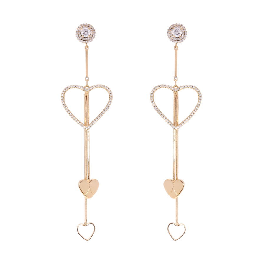 Серьги Xuping Позолота 18K пусеты Сердечки фото №1 Серьги Xuping Позолота 18K пусеты Сердечки фото №1