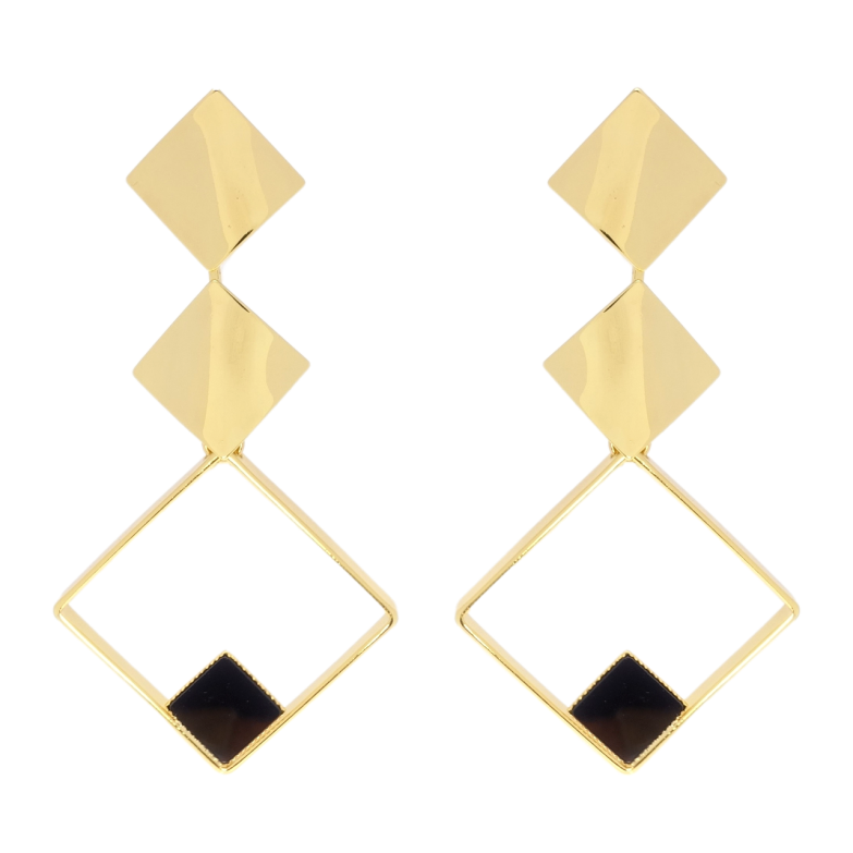 Сережки Xuping Позолота 14K пусети Ромбові підвіски фото №7