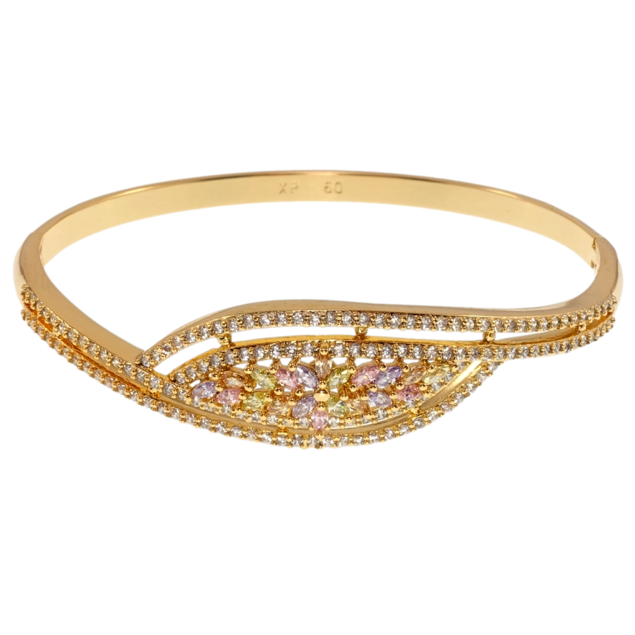 Браслет Xuping Позолота 18K Инкрустация цирконием с цветными фианитами ø 6см фото №1