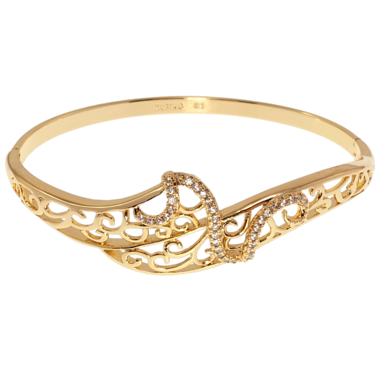 Браслет Xuping Позолота 18K Резной орнамент ø 6,5см фото №2 Браслет Xuping Позолота 18K Резной орнамент ø 6,5см фото №2