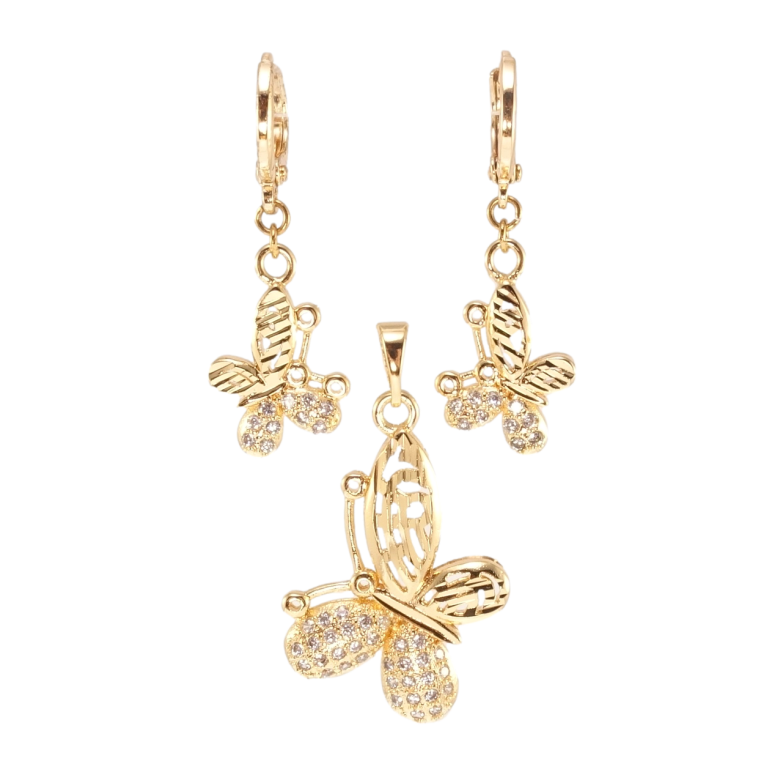 Набір Xuping M&L Колір 18K Сережки Кулон Метелики фото №6 Набір Xuping M&L Колір 18K Сережки Кулон Метелики фото №6