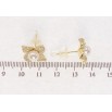 Сережки Xuping QQMM Позолота 14K пусети Квіточки з інкрустацією цирконієм та перлами фото №2 Сережки Xuping QQMM Позолота 14K пусети Квіточки з інкрустацією цирконієм та перлами фото №2