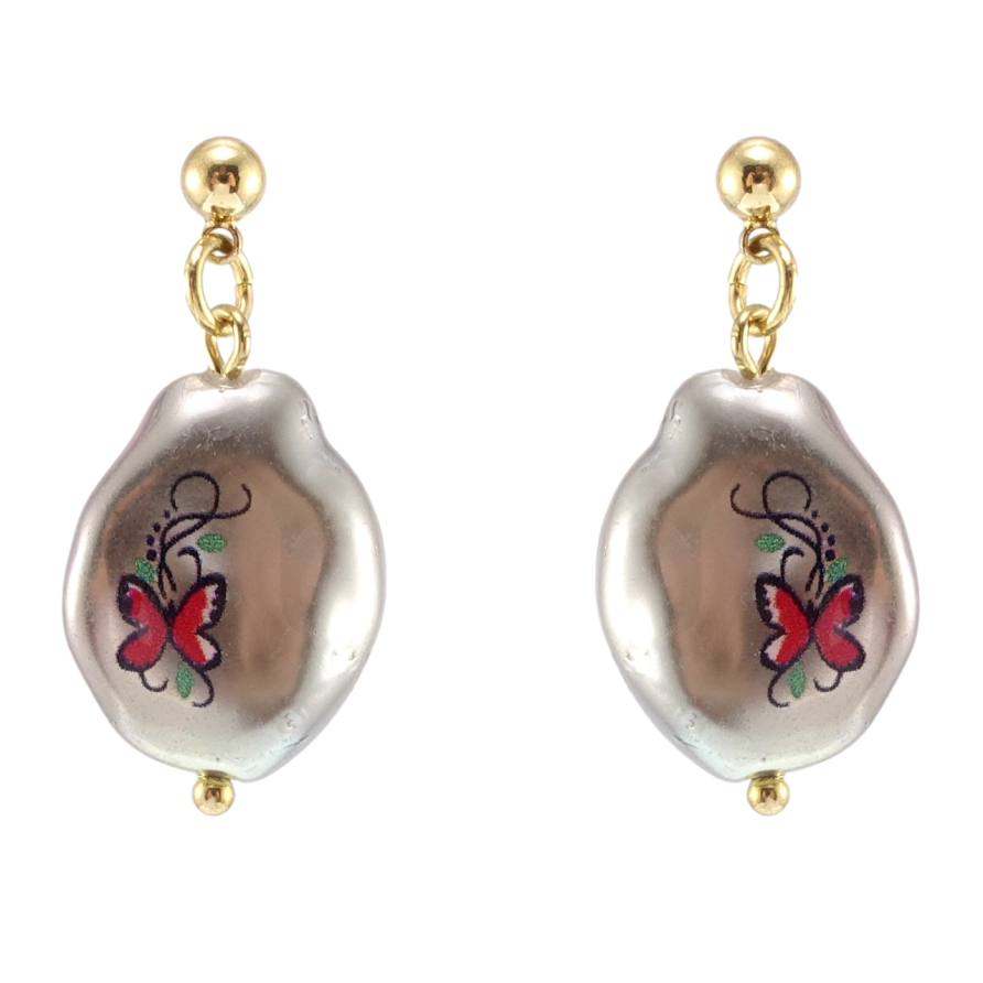 Сережки Xuping QQMM Позолота 14K пусети Підвіски із пластику з візерунком фото №1 Сережки Xuping QQMM Позолота 14K пусети Підвіски із пластику з візерунком фото №1