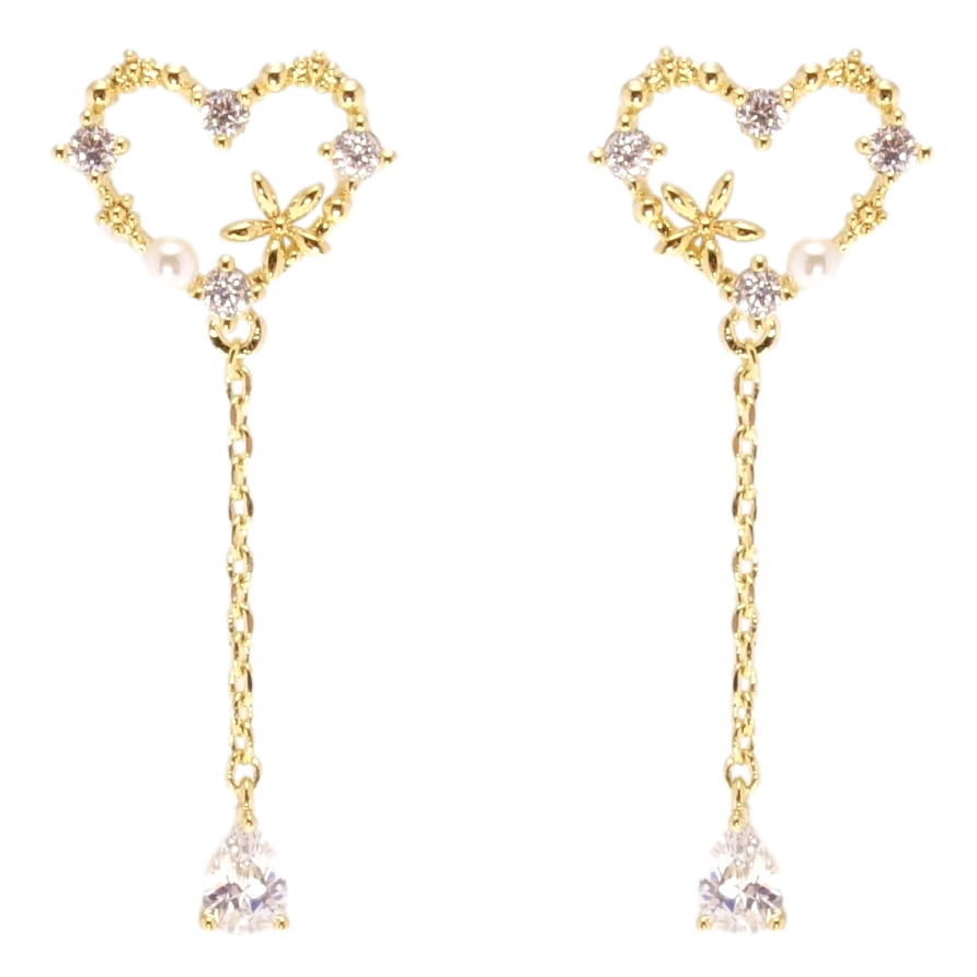 Сережки Xuping QQMM Позолота 14K пусети Сердечки фото №1 Сережки Xuping QQMM Позолота 14K пусети Сердечки фото №1