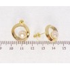 Сережки Xuping QQMM Позолота 14K пусети колечки з перлами та цирконієм фото №2