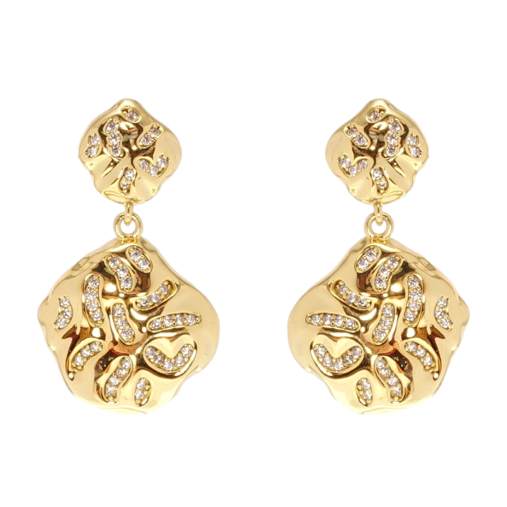 Сережки Xuping QQMM Позолота 14K пусети Підвіски інкрустація цирконієм фото №5 Сережки Xuping QQMM Позолота 14K пусети Підвіски інкрустація цирконієм фото №5