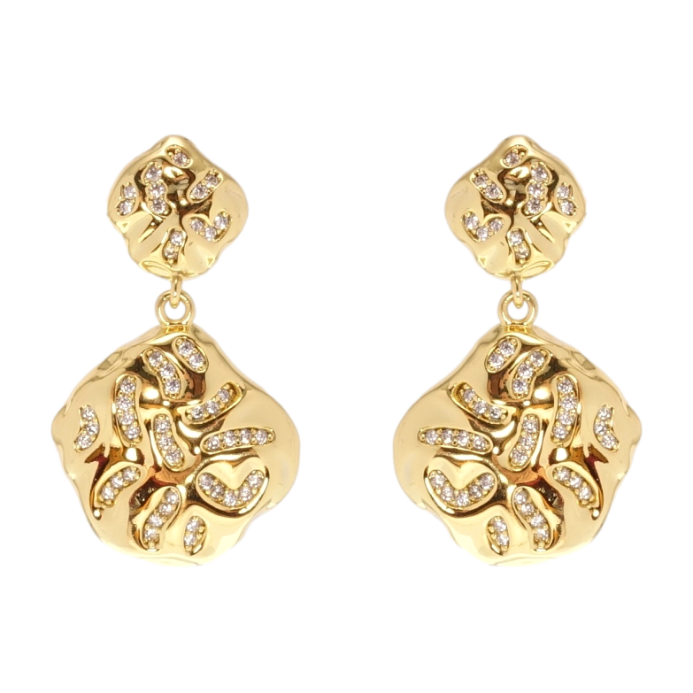 Сережки Xuping QQMM Позолота 14K пусети Підвіски інкрустація цирконієм фото №4 Сережки Xuping QQMM Позолота 14K пусети Підвіски інкрустація цирконієм фото №4
