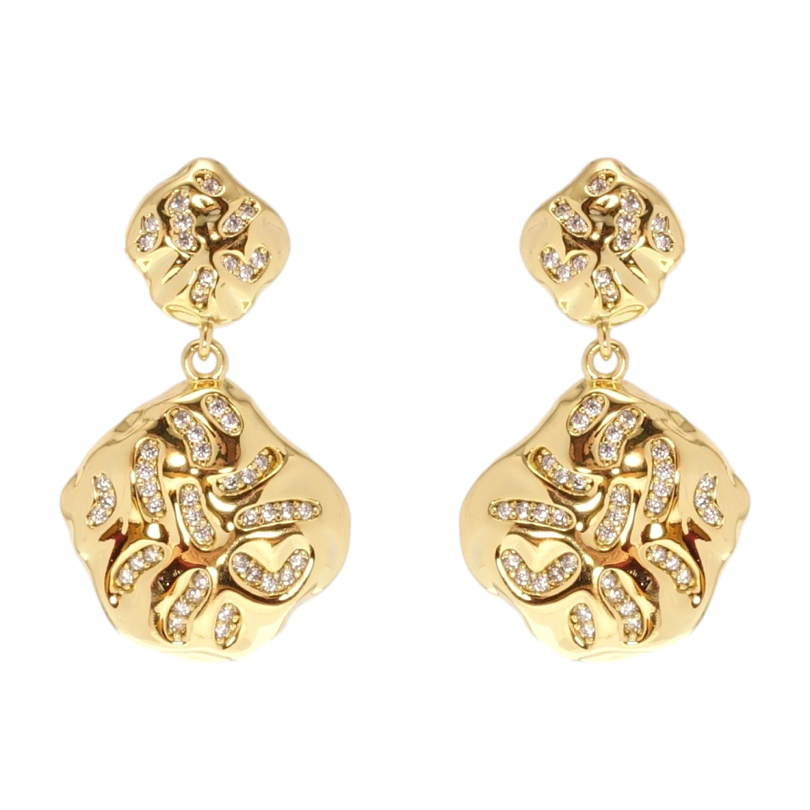 Сережки Xuping QQMM Позолота 14K пусети Підвіски інкрустація цирконієм фото №1 Сережки Xuping QQMM Позолота 14K пусети Підвіски інкрустація цирконієм фото №1