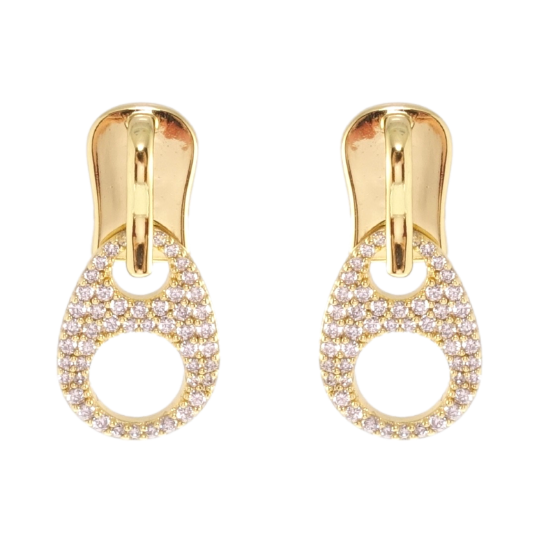 Серьги Xuping QQMM Позолота 14K пусеты Замочки инкрустация цирконием фото №18