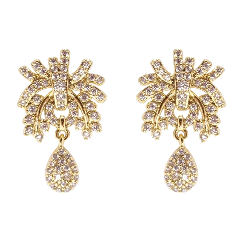 Серьги Xuping QQMM Позолота 14K пусеты Инкрустация цирконием фото №7