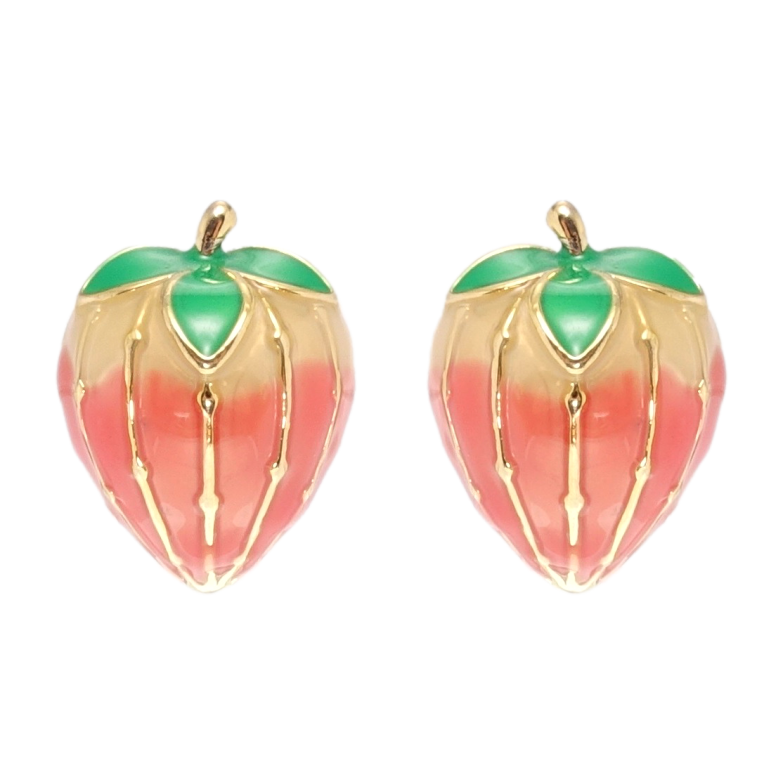 Сережки Xuping QQMM Позолота 14K пусети Ягідки з емаллю фото №3