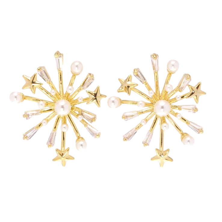 Сережки Xuping QQMM Позолота 14K пусети Феєрверки фото №13 Сережки Xuping QQMM Позолота 14K пусети Феєрверки фото №13