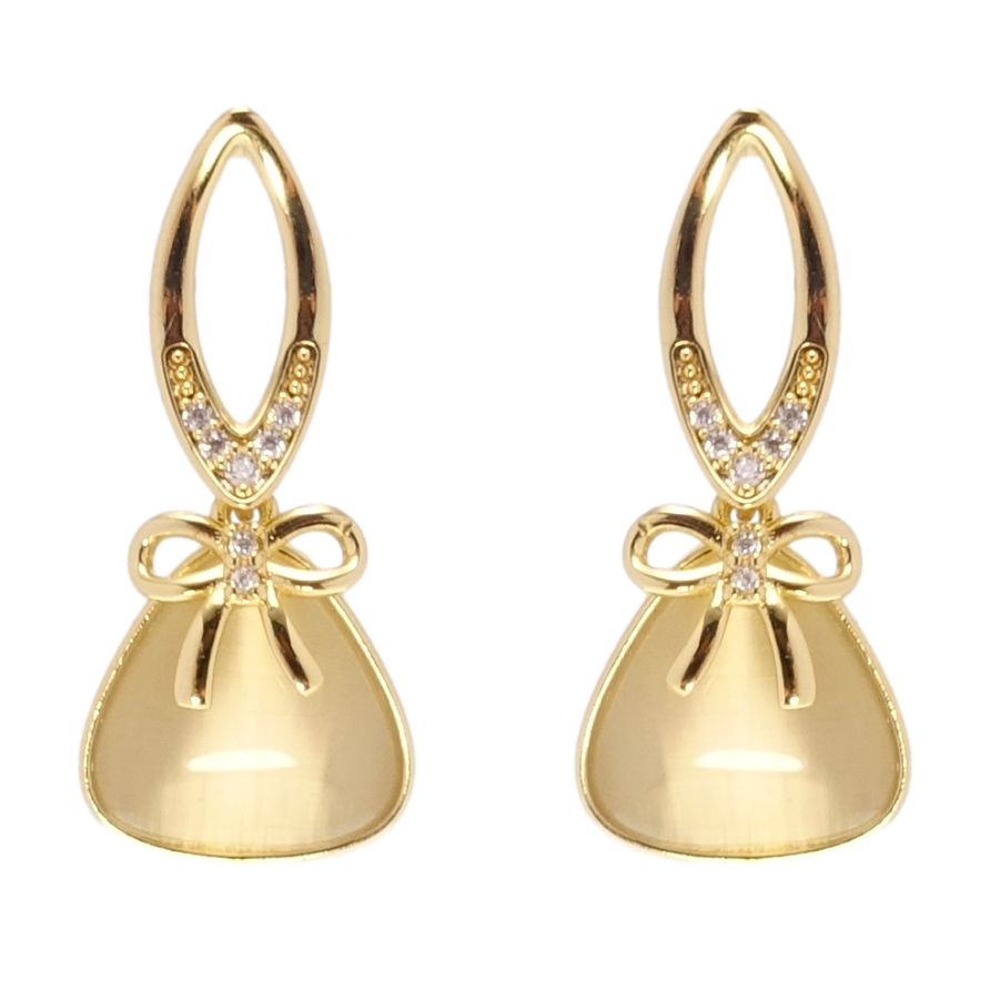 Сережки Xuping QQMM Позолота 14K пусети Кристали з бантами фото №1 Сережки Xuping QQMM Позолота 14K пусети Кристали з бантами фото №1