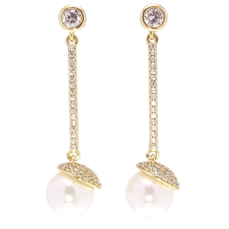 Сережки Xuping QQMM Позолота 14K пусети Перлинні підвіски фото №8 Сережки Xuping QQMM Позолота 14K пусети Перлинні підвіски фото №8