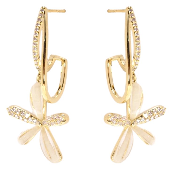 Сережки Xuping QQMM Позолота 14K пусети Квіточки фото №3 Сережки Xuping QQMM Позолота 14K пусети Квіточки фото №3