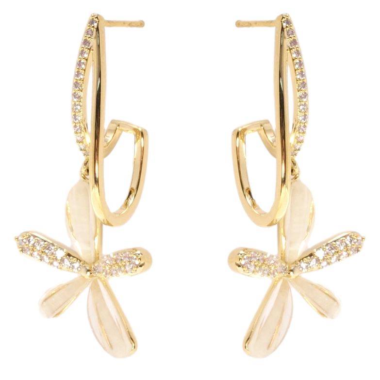 Сережки Xuping QQMM Позолота 14K пусети Квіточки фото №5 Сережки Xuping QQMM Позолота 14K пусети Квіточки фото №5