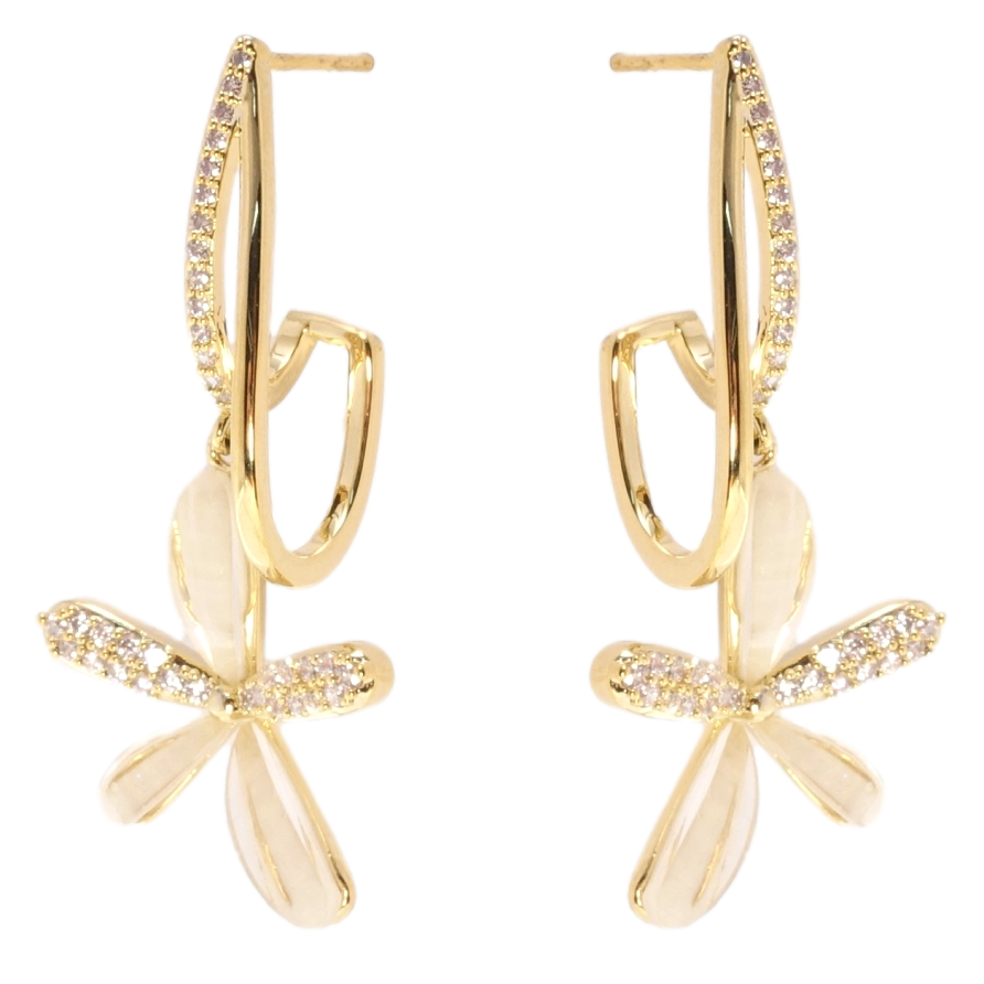 Сережки Xuping QQMM Позолота 14K пусети Квіточки фото №1 Сережки Xuping QQMM Позолота 14K пусети Квіточки фото №1