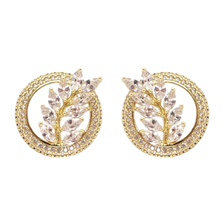 Сережки Xuping QQMM Позолота 14K пусети Кристальні гілочки фото №8