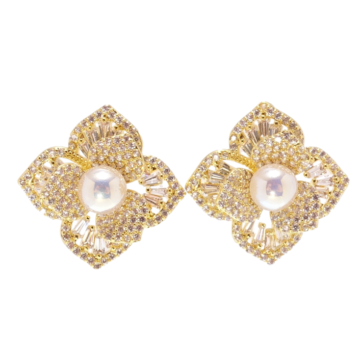 Сережки Xuping QQMM Позолота 14K пусети Квіточки інкрустація цирконієм фото №19 Сережки Xuping QQMM Позолота 14K пусети Квіточки інкрустація цирконієм фото №19