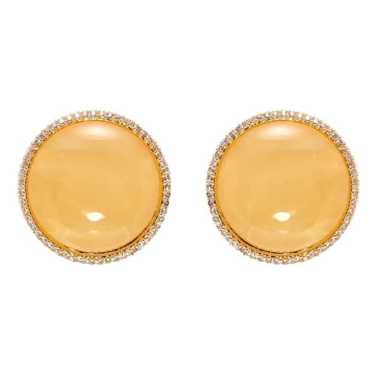 Серьги Xuping QQMM Позолота 14K итальянский замок Круги с вставками ø 19мм фото №24