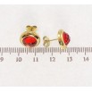Серьги Xuping TTM Stainless Steel цвет 14K пусеты Красные фианиты ø 12мм фото №3 Серьги Xuping TTM Stainless Steel цвет 14K пусеты Красные фианиты ø 12мм фото №3