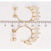 Серьги Xuping QQMM Позолота 18K пусеты Кольца с жемчужными подвесками фото №2 Серьги Xuping QQMM Позолота 18K пусеты Кольца с жемчужными подвесками фото №2