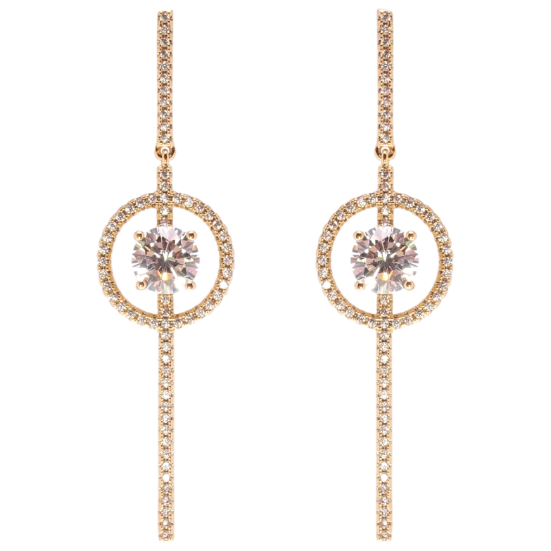 Серьги Xuping QQMM Позолота 18K пусеты Подвески инкрустация цирконием фото №1